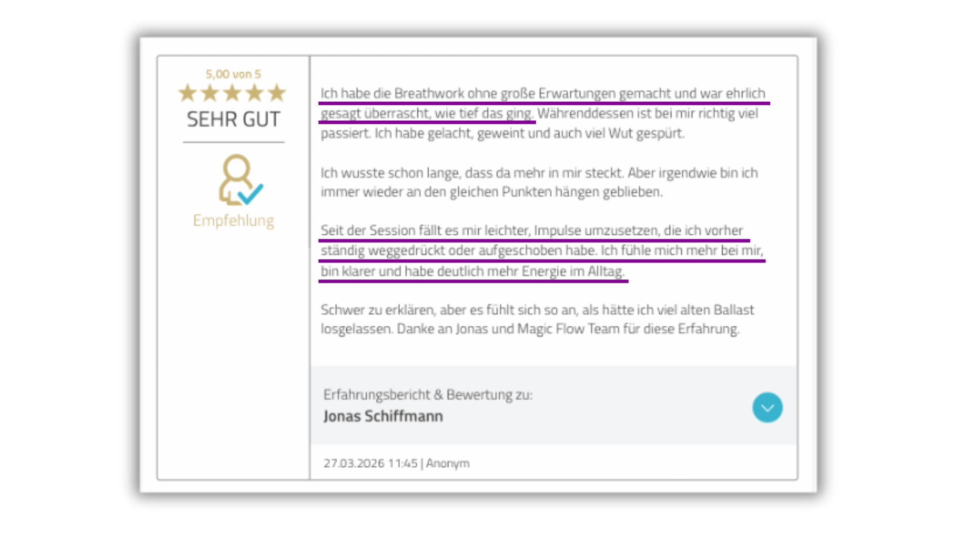 Bewertung Anonym